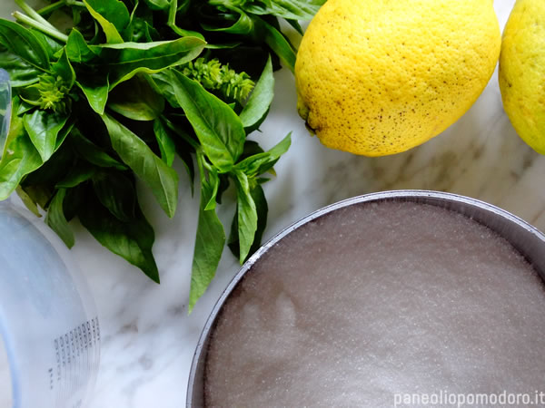 ingredienti ricetta-sorbetto-limone-basilico
